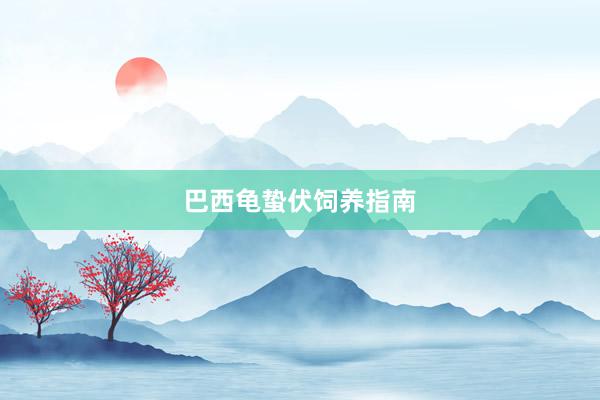 巴西龟蛰伏饲养指南